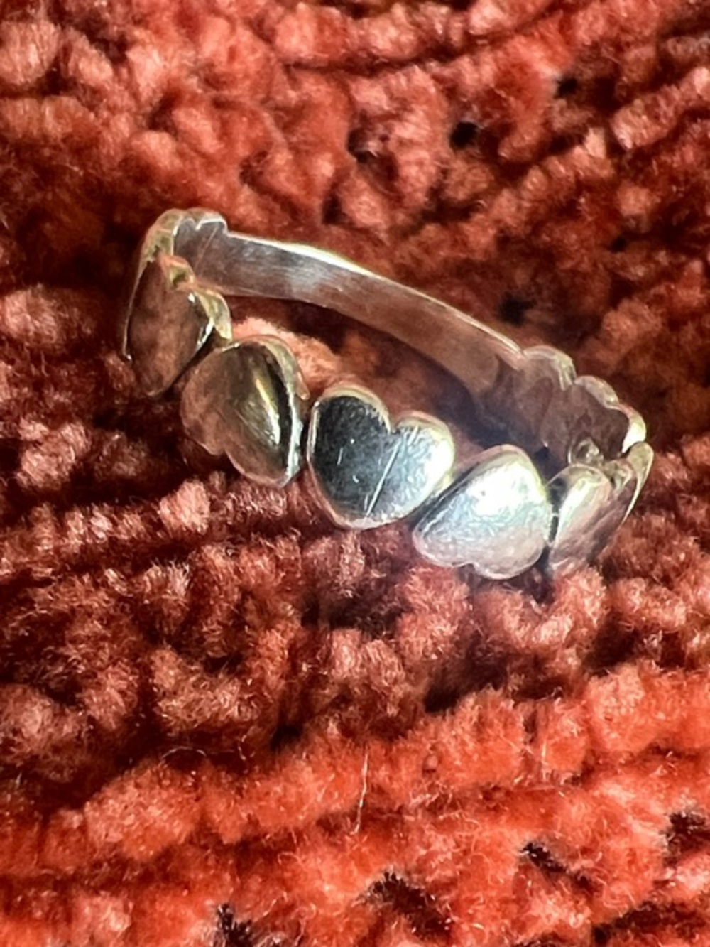 Sterling Silver Heart Link Band Ring - Women's Jewelry